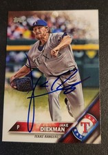 Jake Diekman Autograph Signed 2016 Topps Texas Rangers