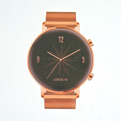 Huawei Watch GT 2 42 mm Smartwatch Gold, Android/iOS, Silikonarmband Beige