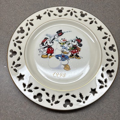 Lenox Annual LE Mickey  Building Snowman  Plate 1998 W/Original Box
