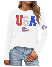 4th of July Shirts for Women: Fourth of July T-Shirt USA Small Usa-white