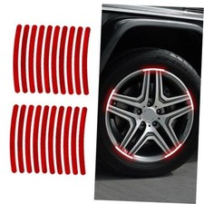 20PCS Reflective Car Wheel Decorative Stripe Stickers, Reflective Car Red