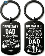 Fathers Day Gift for Dad from Daughter Son Wife,Drive Safe Keychain Gifts for...