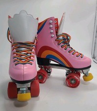 MOXI RAINBOW RIDER ROLLERSKATES GIRLS SIZE 5 FUN PINK HEART