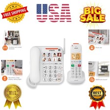 SN5147 Amplified Corded/Cordless Senior Phone with Answering Machine, Call Bl...