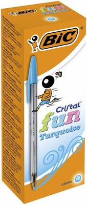 3086123396005 Paczka Długopis BIC Cristal Fun 1.6mm turkusowy 20szt. BIC
