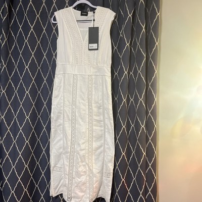 NWT The Kooples White Long Formal Dress with packets  Size 3 US Medium $375
