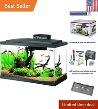Aquarium Fish Tank Starter Kit with LED Lighting 10 Gallon Fish Tank