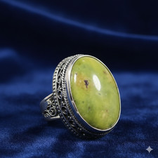 Natural Atlantisite Gemstone Ring Size 8 Handmade 925 Sterling Silver Jewelry