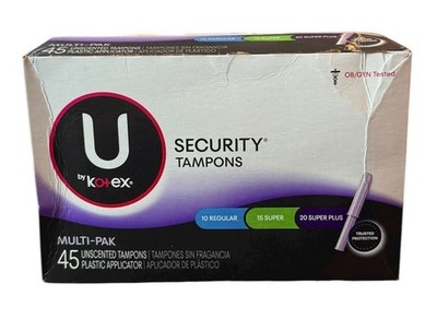 U Kotex Security Tampons 10 Regular 15 Super 20 Super Plus Multipack 45 CtTotal