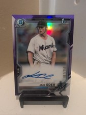 2021 Bowman Chrome Prospects Autographs Jake Eder Purple Refractor Auto # 97/250