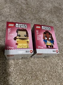 LEGO BRICKHEADZ: Belle (41595) And Beast (41596) Lot Of 2 Brand New Sealed Rare