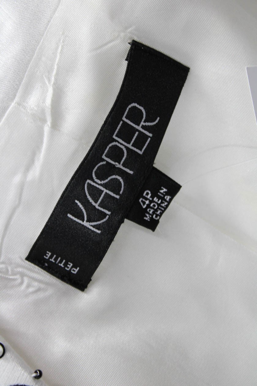 Kasper Womens Basic Jacket White Long Sleeve Butt… - image 6