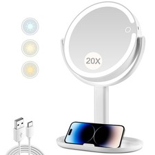 MIYADIVA Makeup Mirror with Lights,20X Magnifying Mirror with Light and Touch...