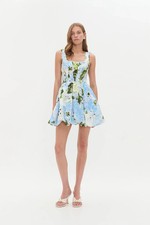 AJE Suzette Mini Dress size 8 Blue Hydrangea Brand New with Tags