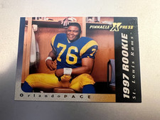 1997 Pinnacle X-Press - Orlando Pace ( Rams / Ohio State ) Rookie RC #120