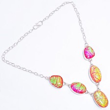 Collar de plata 925 joyería de moda de piedras preciosas de ópalo triple australiano 18-20" N315