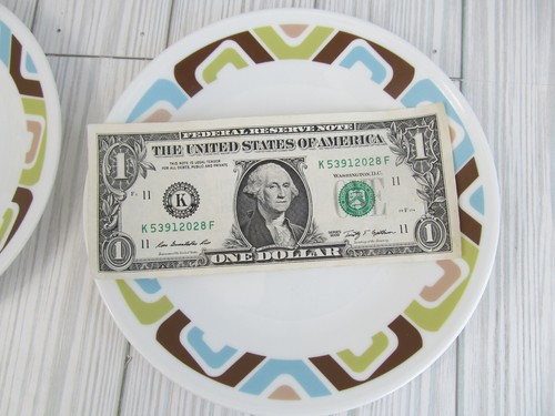 Corelle Quadratisch Vitrelle Blau Grün Braun 6 3/4" Klein Dessertteller 2er Set V - Bild 5 von 6