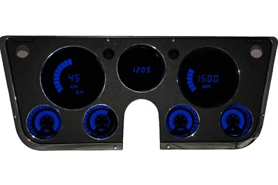 1967-1972 Chevy Truck Analog Dash Panel Blue LED Bargraph Gauges USA Made