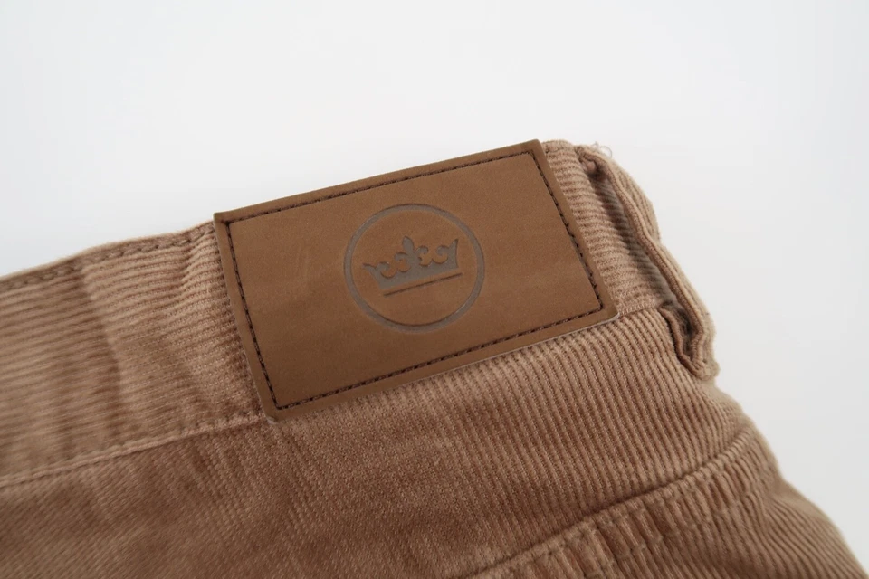 Pantalones Peter Millar Crown Para Hombres Superior Suave Pana 5 Bolsillos Marrón Caqui 35x29 Foto 3 de 4