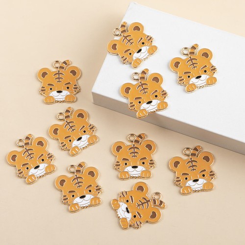 10 Pcs Tigerkopf Rustikaler Schmuckherstellungs-Anhänger Tiger Ohrring Charms - Bild 3 von 12