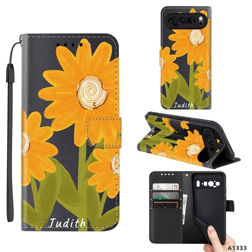 Magnetic Flower Cover For Google Pixel 9 Pro XL 8A 7 6A Personalised Case Wallet - Picture 39 of 55