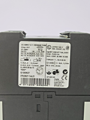 SIEMENS SIRUS 3TK2827-1AL21 SAFETY RELAY WITH RELAY ENABLING CIRCUITS (EC) 230V - Picture 6 of 7