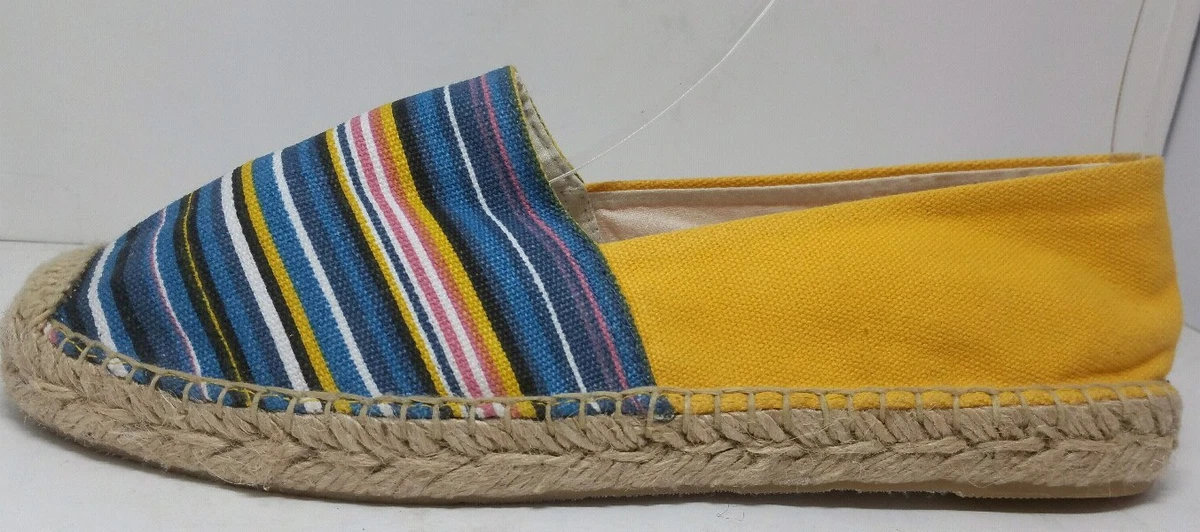 Sam Edelman Verona Espadrille Flat Yellow Blue Stripe Women s Sz