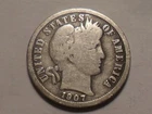 1907-P  NICE "BETTER DATE" BARBER 90% SILVER DIME MINTAGE 22,220,575!