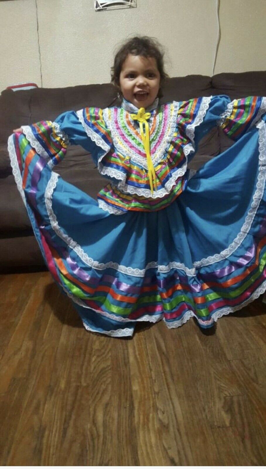 Jalisco Folklorico Dance Dress Adelita Super Flow 5 de Mayo PINK BLUE | eBay