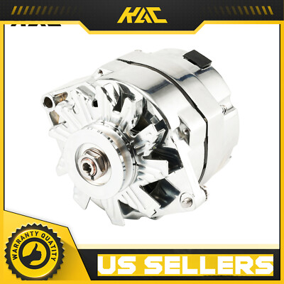 Alternator for 110Amp Chrome 1 Wire Self Exciting Street Rod GM 305 350 BBC SBC