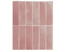RABAT PINK SMART TILES PEEL AND STICK BACKSPLASH TILES 5 SHEETS OF 11.43X9 IN.
