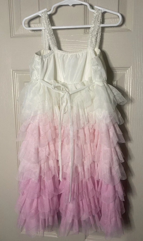 VESTIDO ISOBELLA & CHLOE Ombre ROSA NIÑAS HERMOSO TUTÚ TUL CAPAS Talla 6 Foto 2 de 2