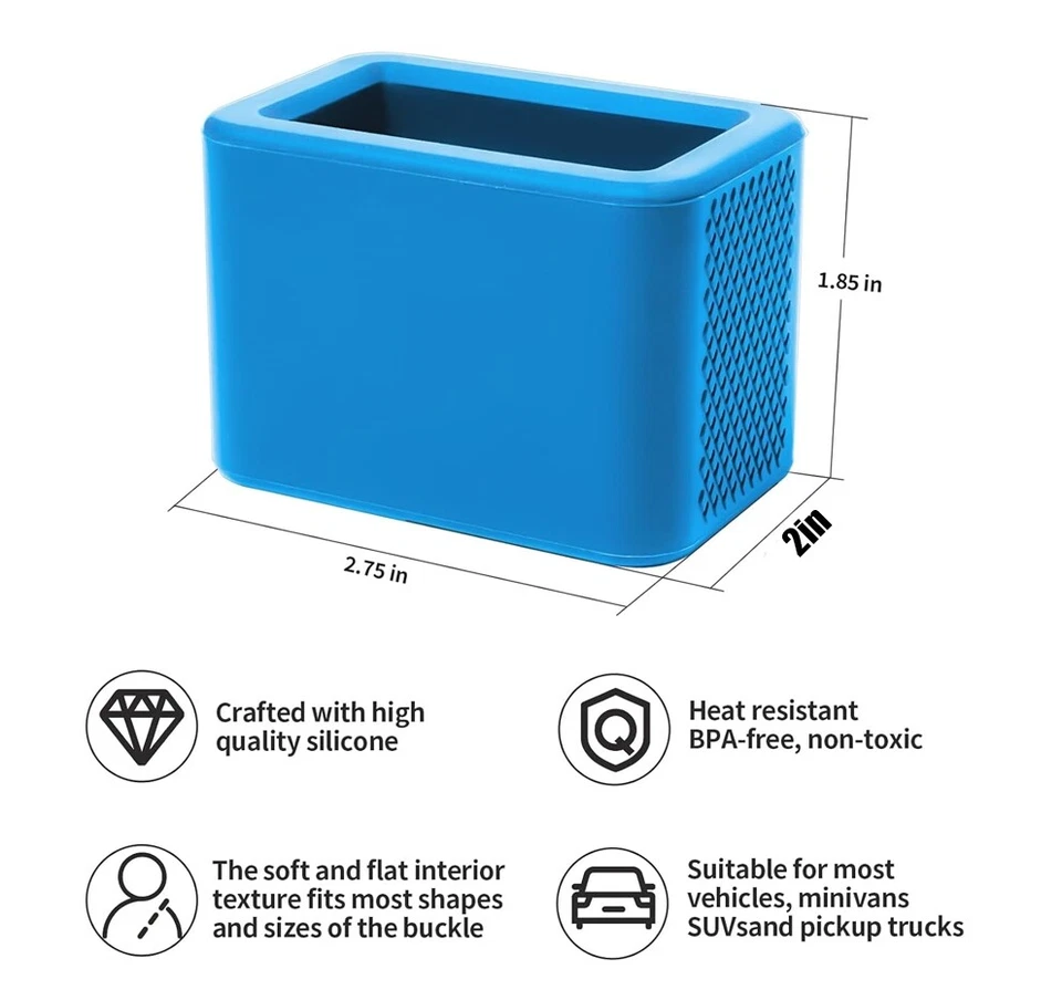2*汽车安全带扣支架硅胶汽车安全带扣加高安全罩 — 第 2/4 张图片