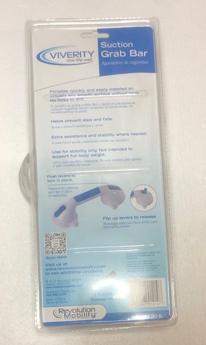 12 Inch Portable Suction Grab Bar by Revolution Mobility Quick & Easy to Install - Picture 3 of 3