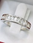 14k Solid White Gold Ladies Natural Diamond Band Ring anniversary Baguette 0.75c — photo 2