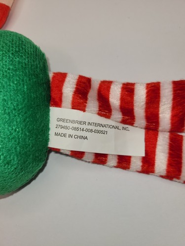 Christmas Elf Shelf Sitter Stuffed Toy 14" Striped Legs Greenbrier Plush - Picture 8 of 8