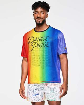 ほみほみランド Zumba Boxy Mesh Top With Side Slits - Rainbow Z1T000928 | eBay