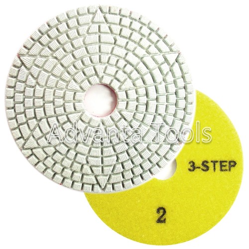 4” 3-Step Wet/Dry Diamond Polishing Pads for Granite Marble Stone - 3pcs Set - Picture 4 of 5