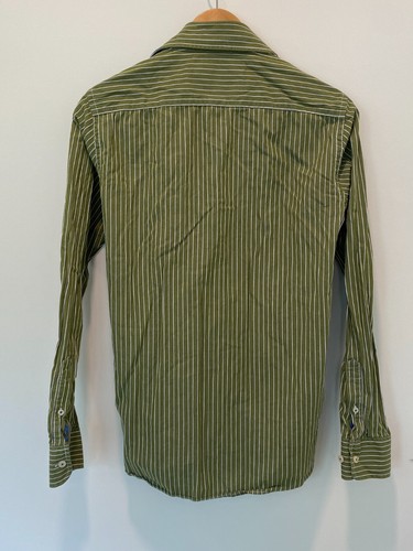 American Outfitters Vintage Fit ButtonUp Shirt Size XS Long Sleeve Green Striped - Picture 3 of 4