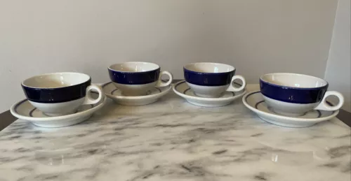 Vintage Shenango Restaurant China Cup & Saucer Set Of 4 Coffee Tea Cappuccino