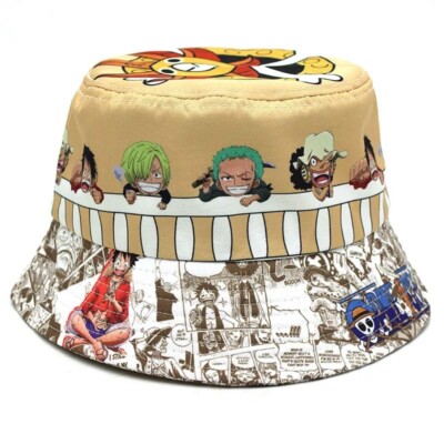 Anime One Piece Style Bucket Hat Cap Luffy Zorro Sanji UK
