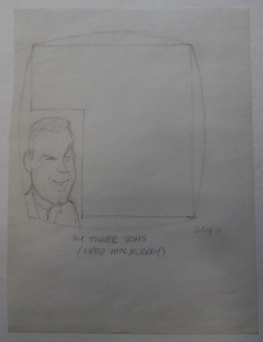 Dibujo a lápiz AL KILGORE FRED Mac MURRAY My Three Sons 1971 AKd225 - Imagen 2 de 2