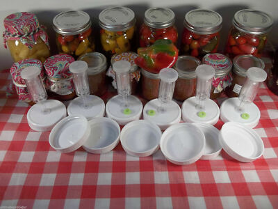 8 pk plastic mason jar storage lids with silicone gaskets 