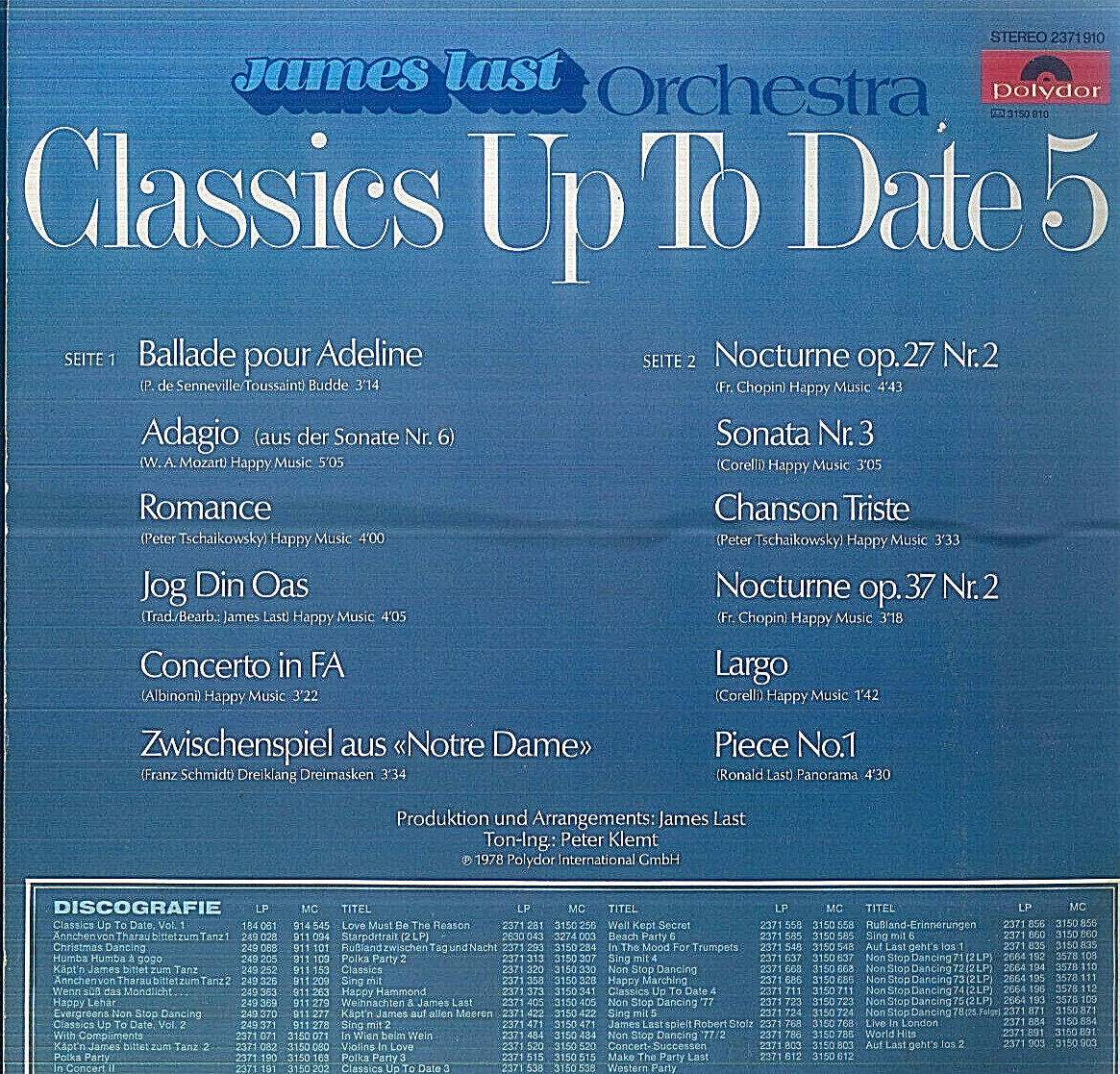 James Last Orchestra – Classics Up To Date Vol. 5 | eBay
