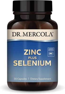 Dr Mercola Zinc Plus Selenium 30 Servings 30 Capsules Supplement, Immune Support