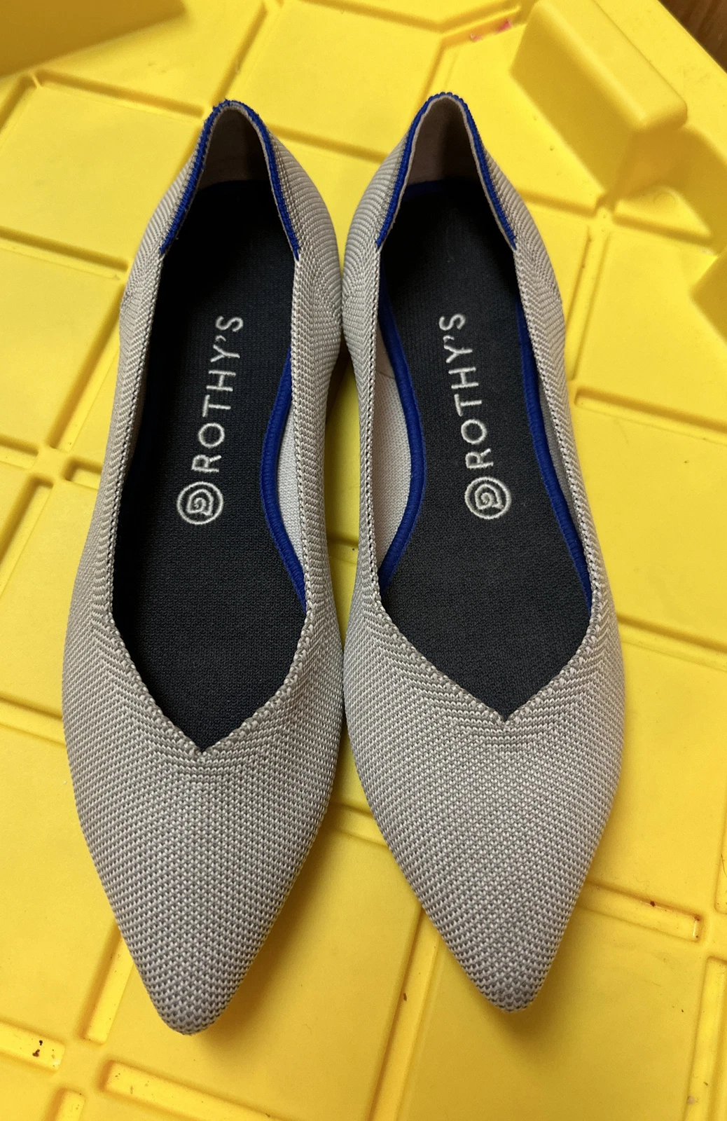 Rothy's Womens The Point Cloud Grey Birdseye Knit Fabric Ballet Flats Shoes 10