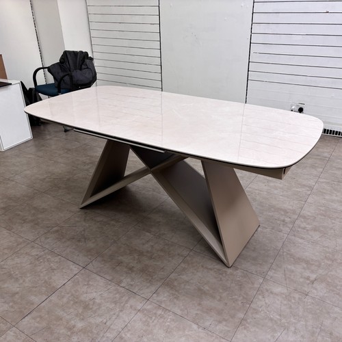 Furniture Village 'Mirage' Ceramic Top Pop-Up 240cm Large Extending Dining Table - Picture 5 of 10
