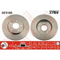 TRW 2X Bremsscheibe Vorne 288 BelüFtet FüR Mercedes-Benz C-Klasse W203