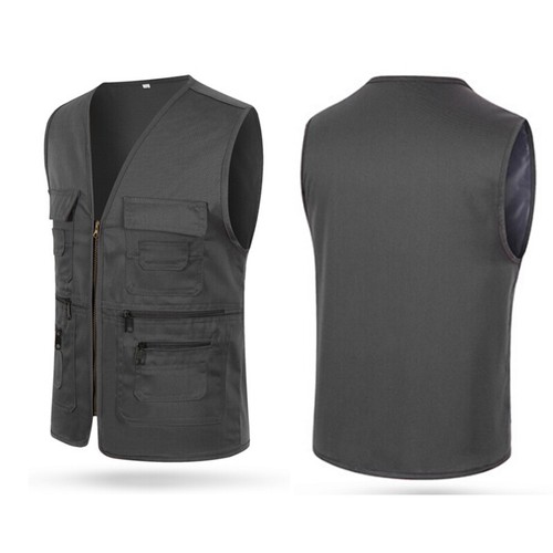 Mens Multi-Pocket Outdoor Vest Fishing Hiking Photography Waistcoat JacketTO_$m - Picture 6 of 16