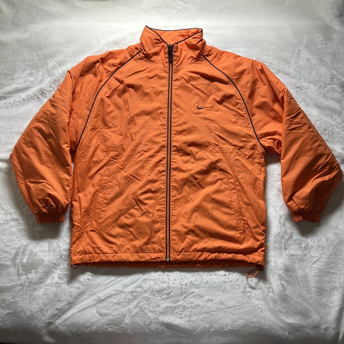 Nike Clima Fit Orange And Black Vintage Puffy Zip Up Shell Nike Clima Fit Orange And Black Vintage Puffy Zip Up Shell